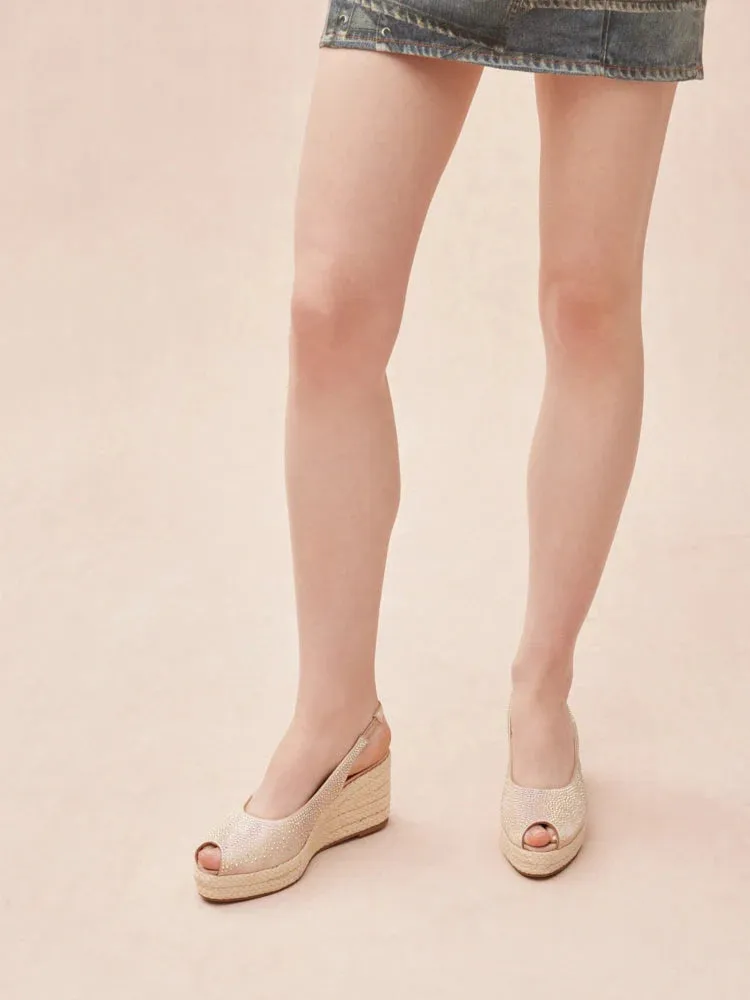 Aurelia Peep Toe Slingback Wedges
