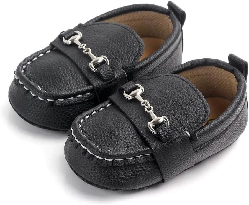 Baby Boys Oxford Shoes PU Leather Soft Sole Sneakers Anti-Slip Toddler Ankle Boots Infant Walking Shoes