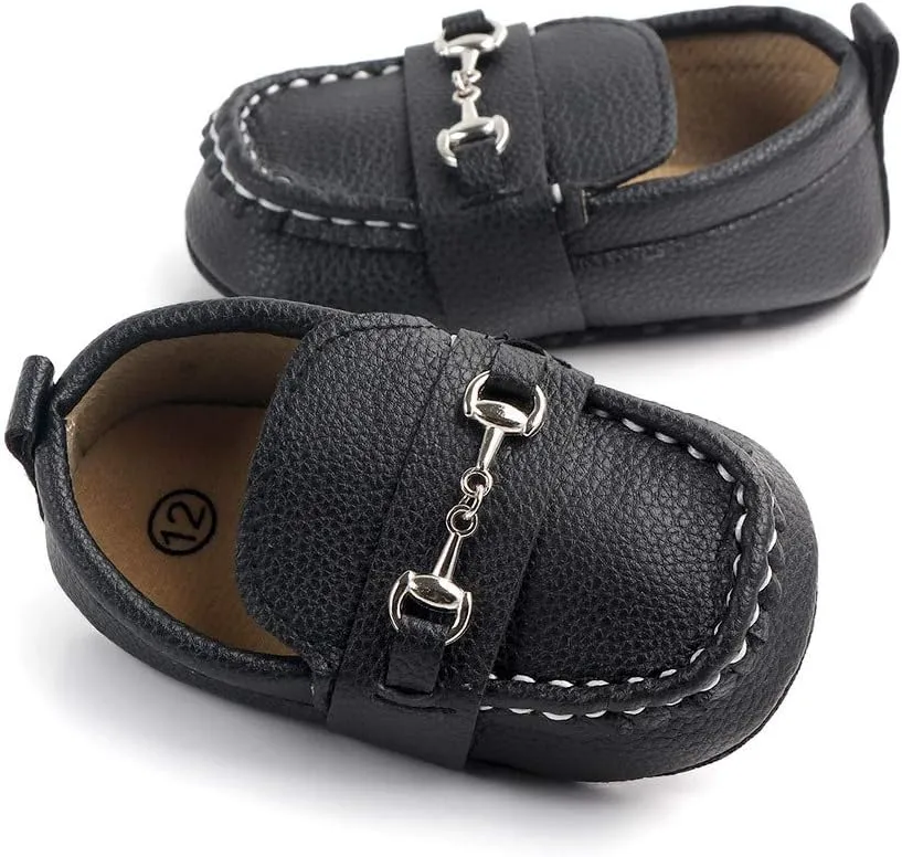 Baby Boys Oxford Shoes PU Leather Soft Sole Sneakers Anti-Slip Toddler Ankle Boots Infant Walking Shoes