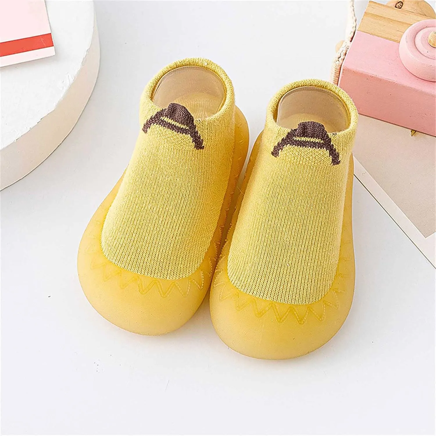 Baby Sock Shoes Infant Boys Girls Socks Shoes Toddler Fleece Warm Floor Socks Non Slip Prewalker Shoes White Shoes B