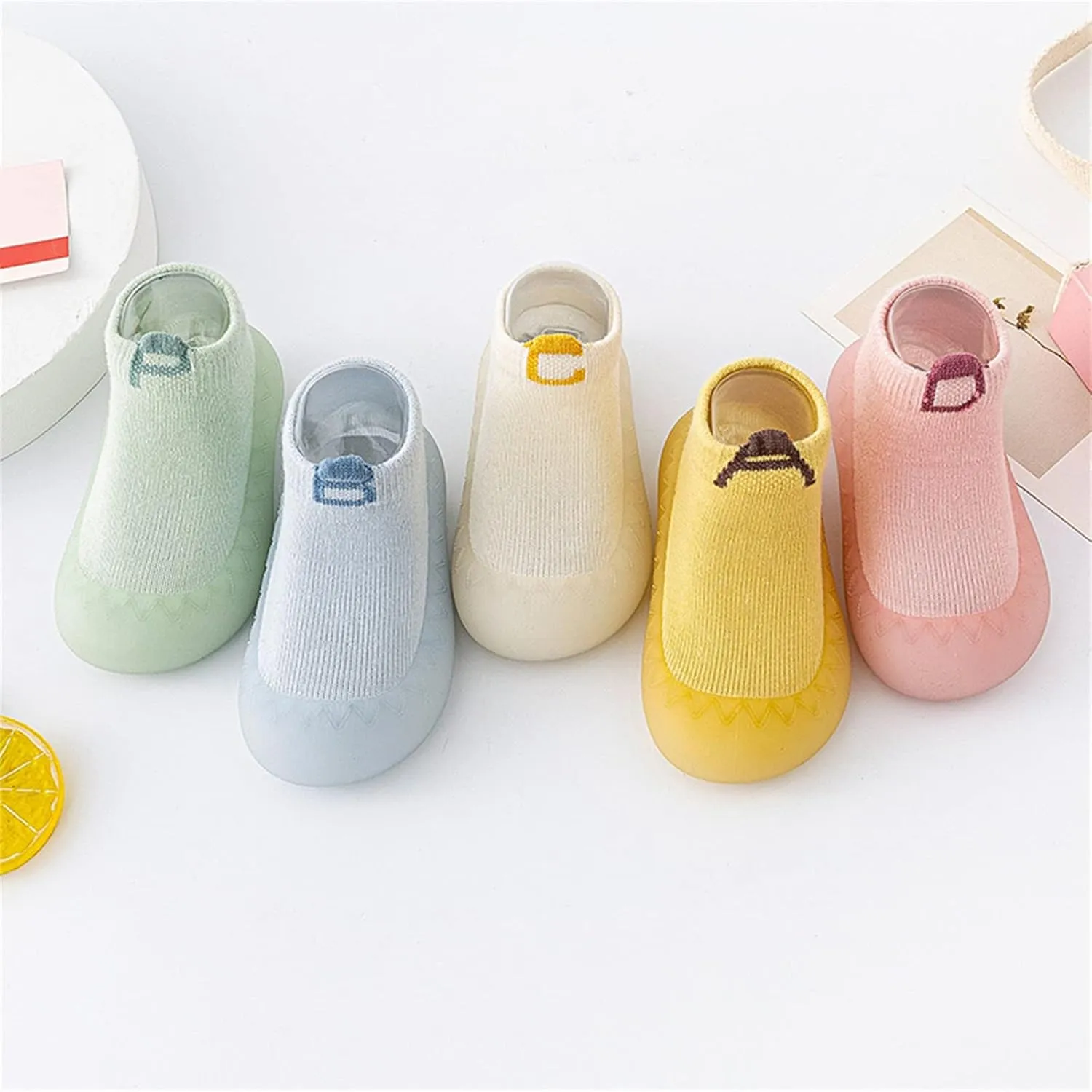 Baby Sock Shoes Infant Boys Girls Socks Shoes Toddler Fleece Warm Floor Socks Non Slip Prewalker Shoes White Shoes B