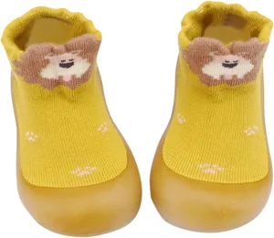 Baby Walking Sock Shoes Infant Non-Slip Breathable Slippers With Soft Rubber Sole Baby Rubber Sole Foot Rubber Sock