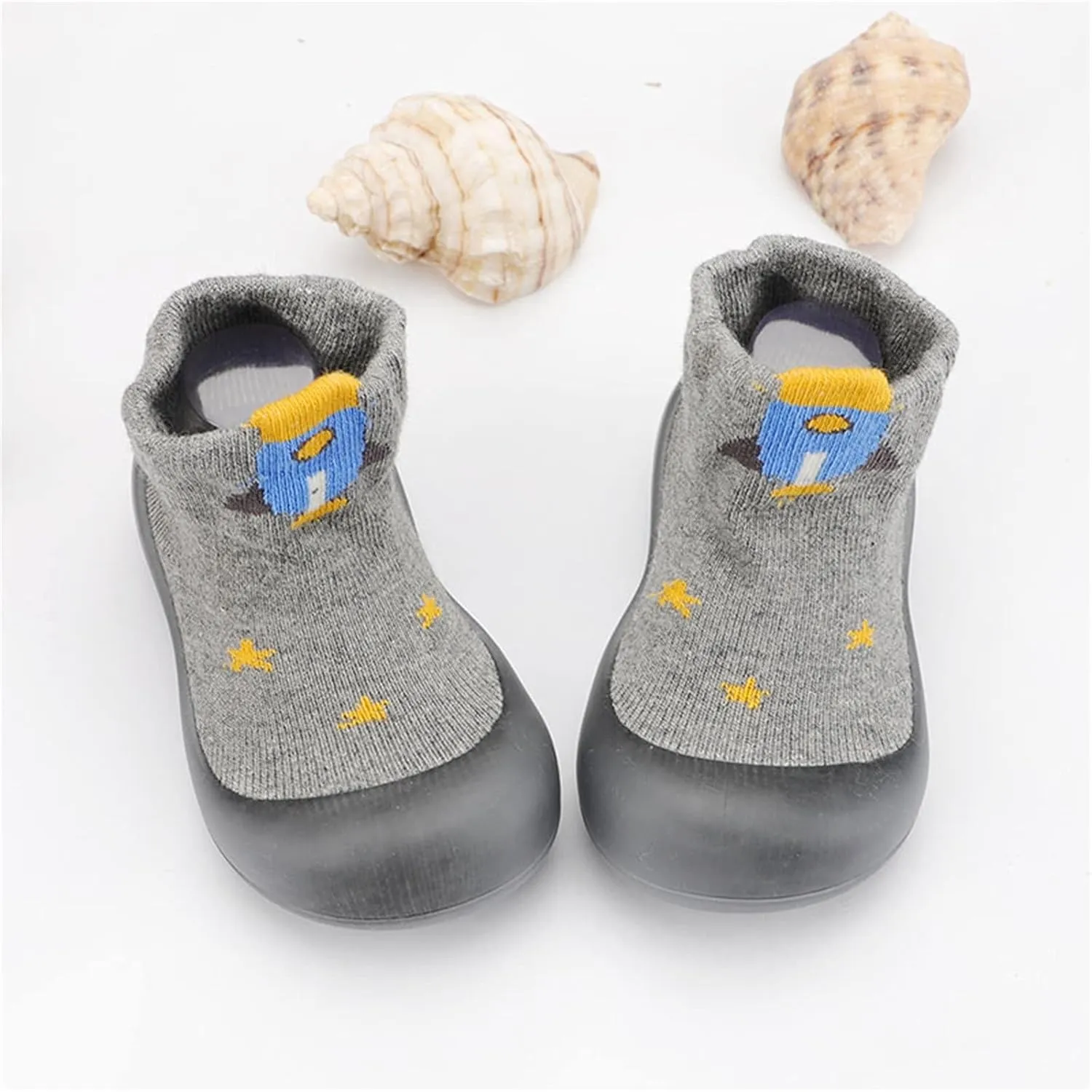 Baby Walking Sock Shoes Infant Non-Slip Breathable Slippers With Soft Rubber Sole Baby Rubber Sole Foot Rubber Sock