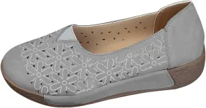Ballet Flats Shoes for Women Hollow Out Closed Toe Flats Slip-On Leather Boat Shoes Breathable Bohemia Walking Outdoor Flat Sandals 2025