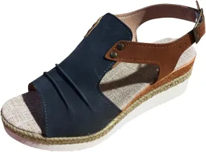 Cathalem Orthopedic Platform Wedge Sandals for Women Summer Dressy 2024 Flat Open Toe Ankle Strap Espadrilles Sandals