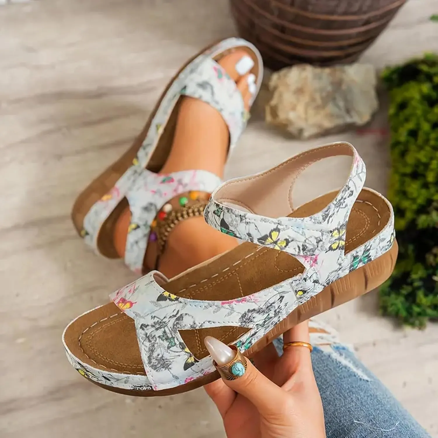 Comfortable Wedge Wedges Sandals Slip on Low Heel With Arch Support for Women Spring Summer Womens Open Toe Non-slip Dressy Slip on Wedges Shoes Hiking Waterproof Comfortable Dresses Wedding