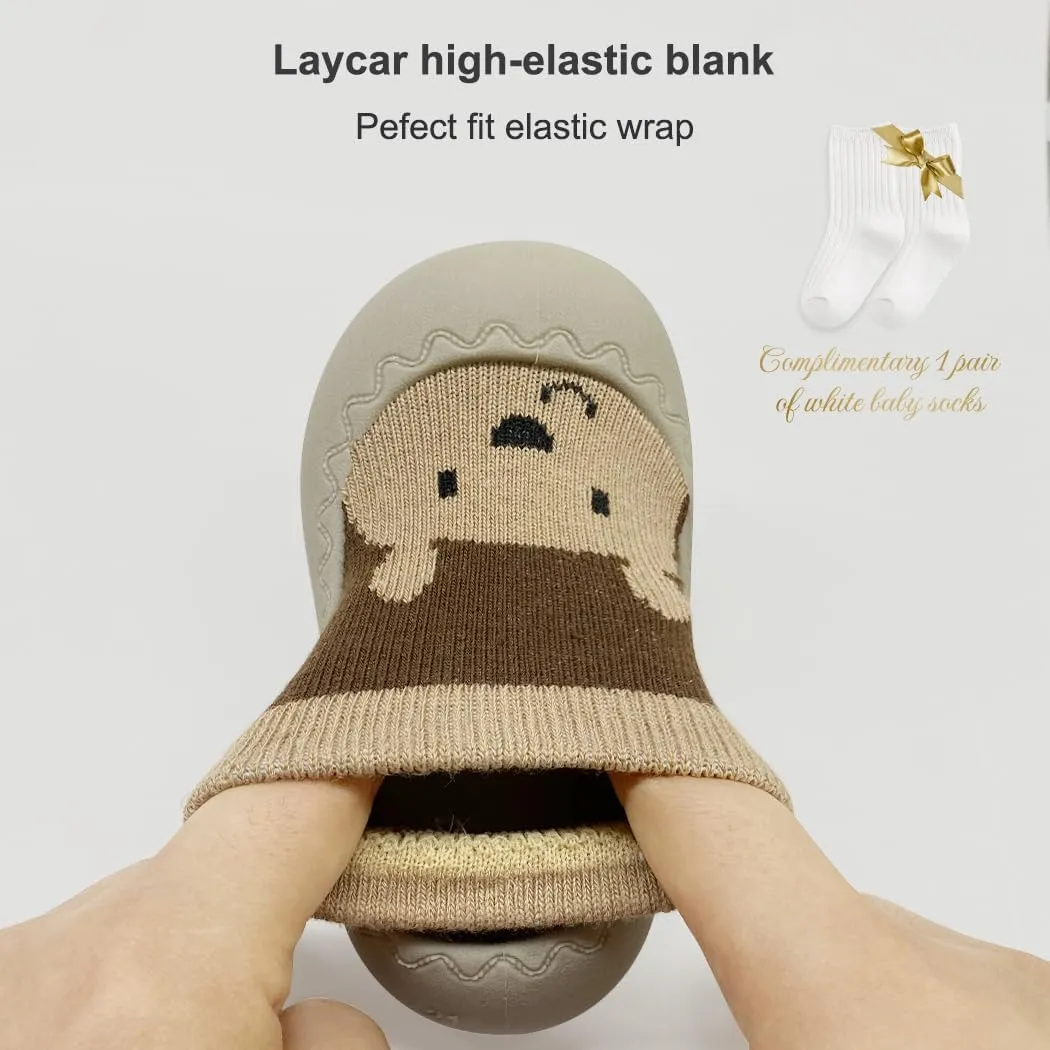 Cute Baby Walking Shoes, Soft Rubber Sole Non Slip Floor Baby Girls Sneakers, Cartoon Infant First Walking Shoes