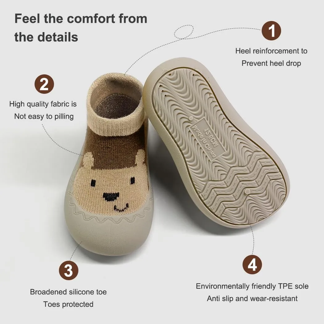 Cute Baby Walking Shoes, Soft Rubber Sole Non Slip Floor Baby Girls Sneakers, Cartoon Infant First Walking Shoes