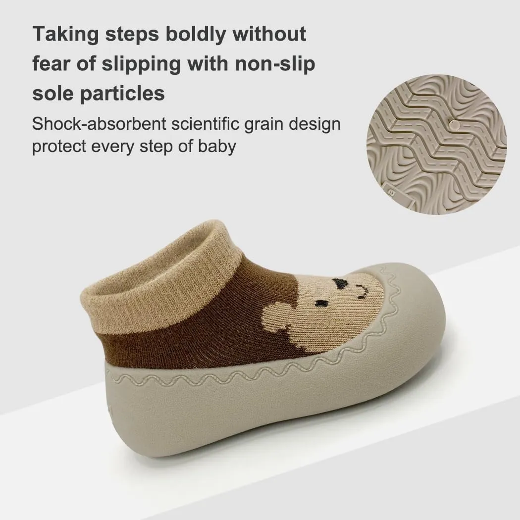 Cute Baby Walking Shoes, Soft Rubber Sole Non Slip Floor Baby Girls Sneakers, Cartoon Infant First Walking Shoes