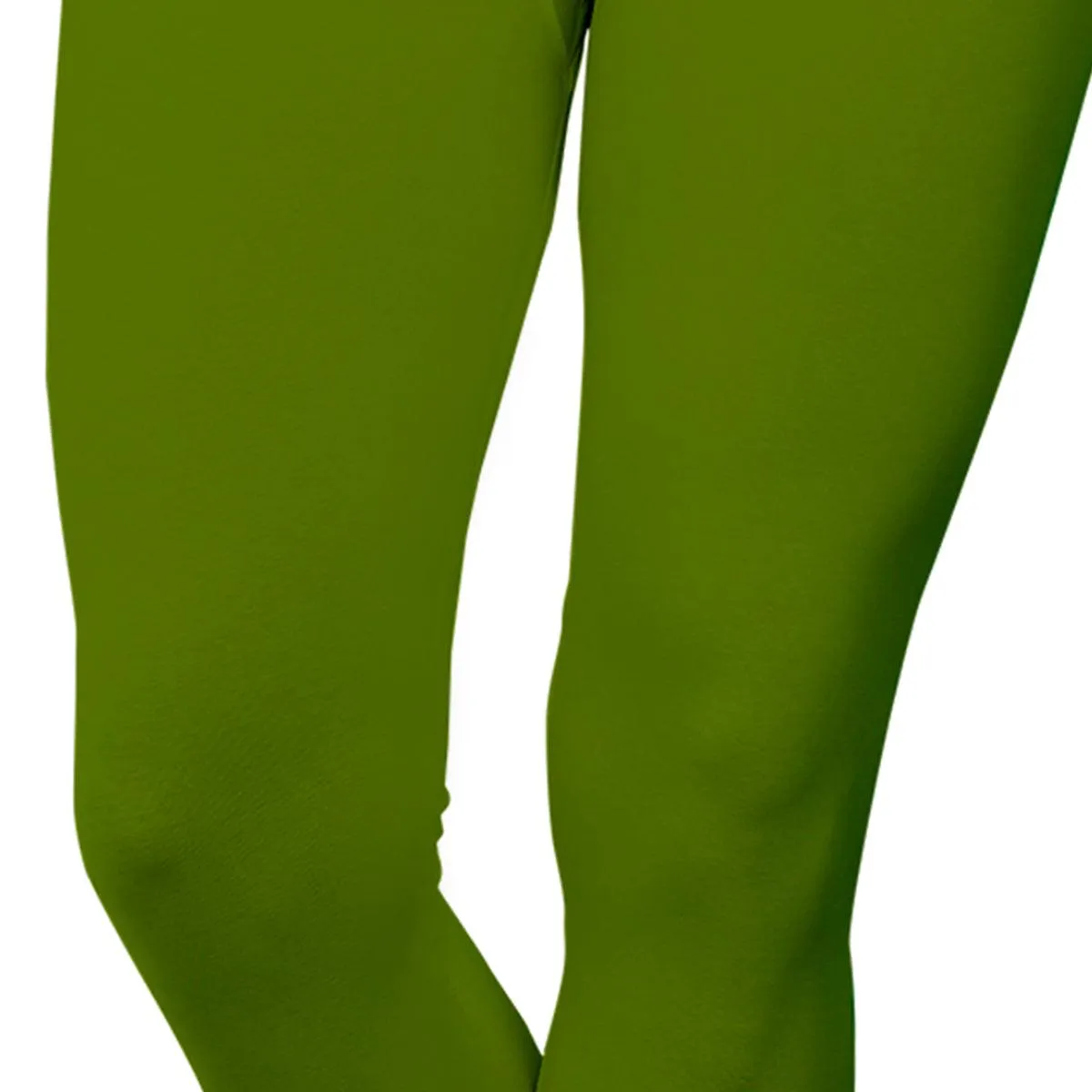 Dazzling Green Colored Casual Wear Ankle Length Leggings