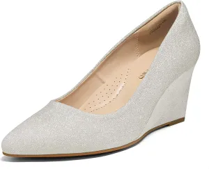 DREAM PAIRS Women's Wedges Closed Toe High Heels Dress Wedding Bride Pointed Toe Pumps Shoes