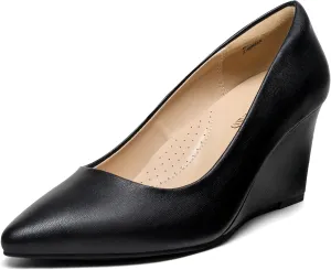 DREAM PAIRS Women's Wedges Closed Toe High Heels Dress Wedding Bride Pointed Toe Pumps Shoes