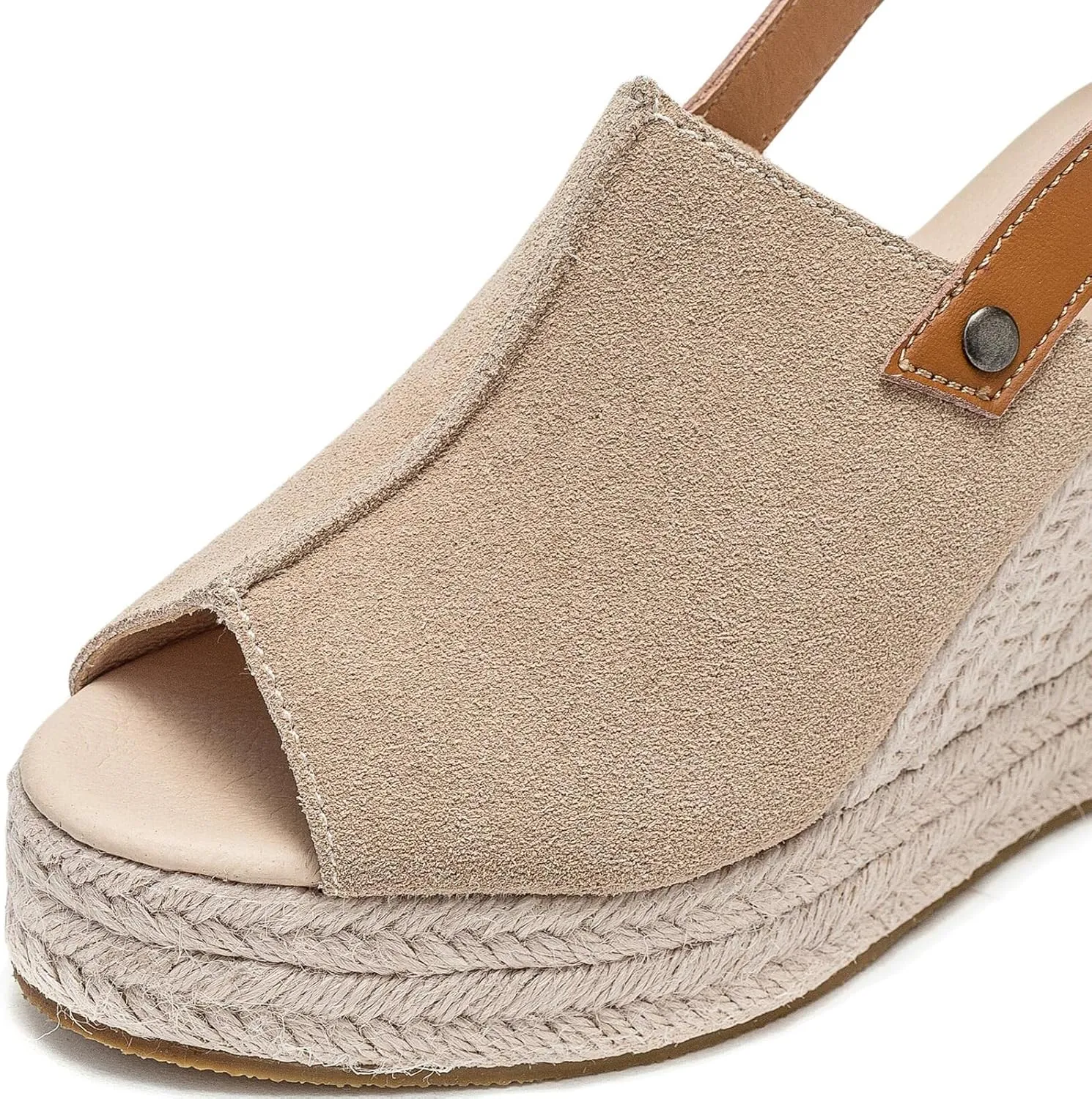 Espadrille Wedge Sandals for Women-Comfortable and Breathable Womens, Comfortable Fish Mouth Wedges, Can Be Worn with Shopping, Dresses, Jeans, Shorts