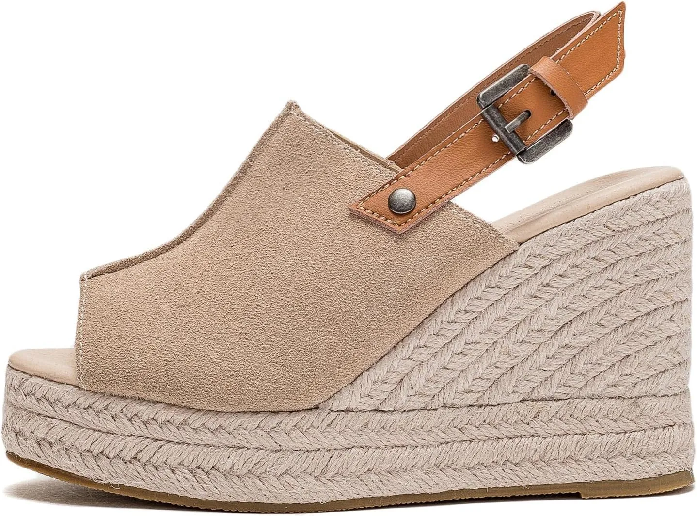 Espadrille Wedge Sandals for Women-Comfortable and Breathable Womens, Comfortable Fish Mouth Wedges, Can Be Worn with Shopping, Dresses, Jeans, Shorts
