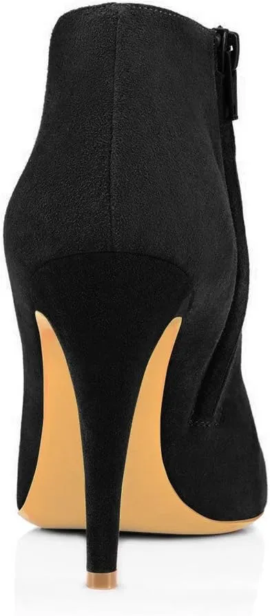 FSJ Women Fashion Almond Toe Boots Stiletto High Heels Ankle Booties Comfy Shoes Side Zipper US Size 4-15 US