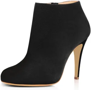 FSJ Women Fashion Almond Toe Boots Stiletto High Heels Ankle Booties Comfy Shoes Side Zipper US Size 4-15 US