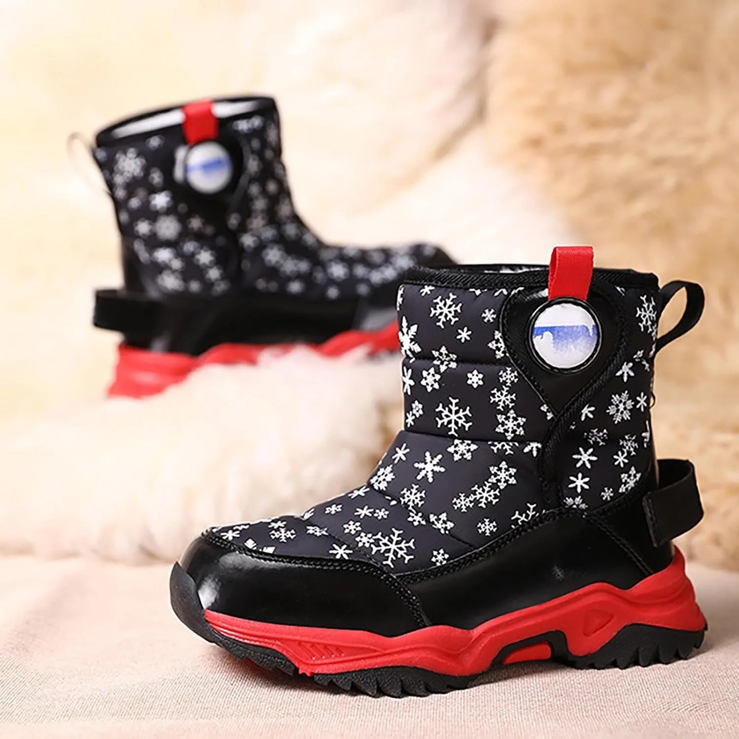 Girls Boys Snow Boots Outdoor Warm Comfortable Non Slip Mid Calf Padded Small Big Kids Winter Shoes Girls Boots Size 13