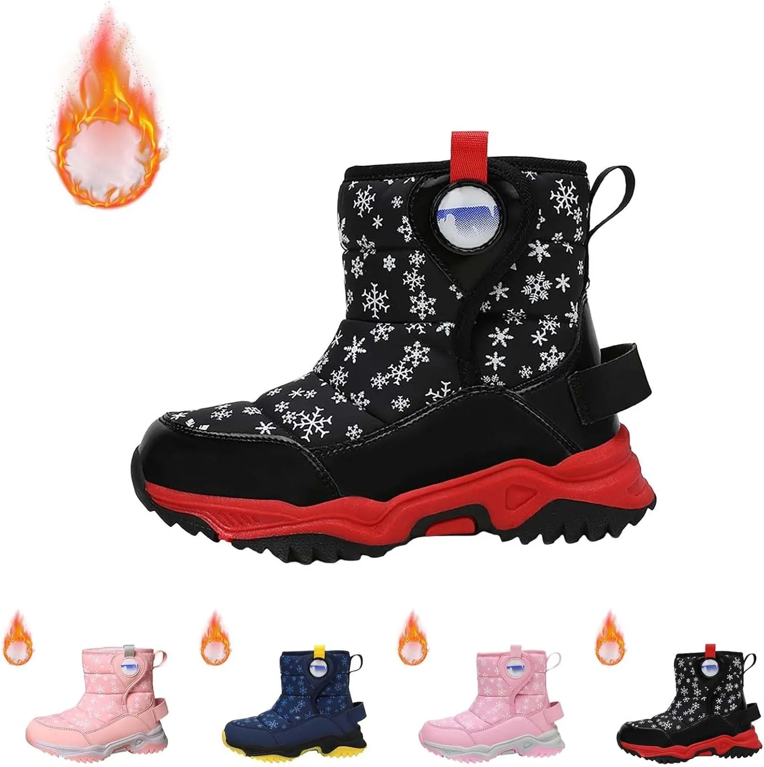 Girls Boys Snow Boots Outdoor Warm Comfortable Non Slip Mid Calf Padded Small Big Kids Winter Shoes Girls Boots Size 13