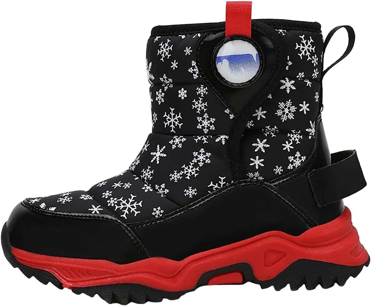 Girls Boys Snow Boots Outdoor Warm Comfortable Non Slip Mid Calf Padded Small Big Kids Winter Shoes Girls Boots Size 13
