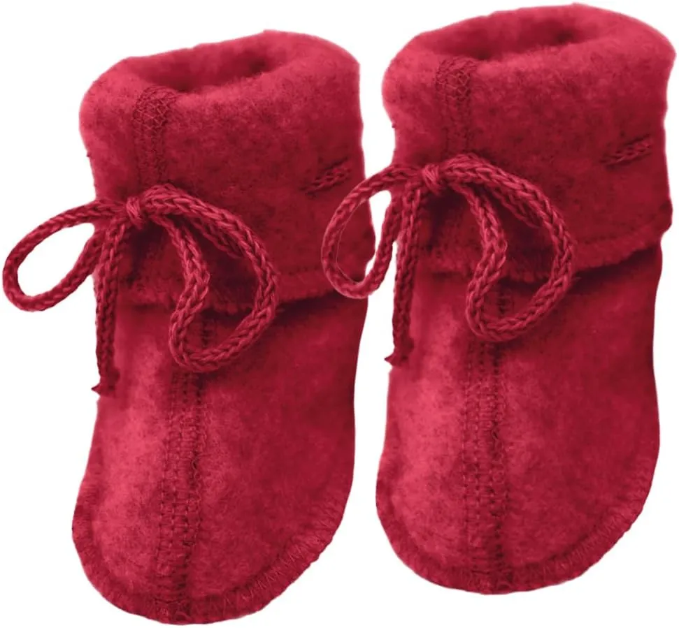 Infant Baby Warm Booties Socks with Ties, Organic Merino Wool Fleece