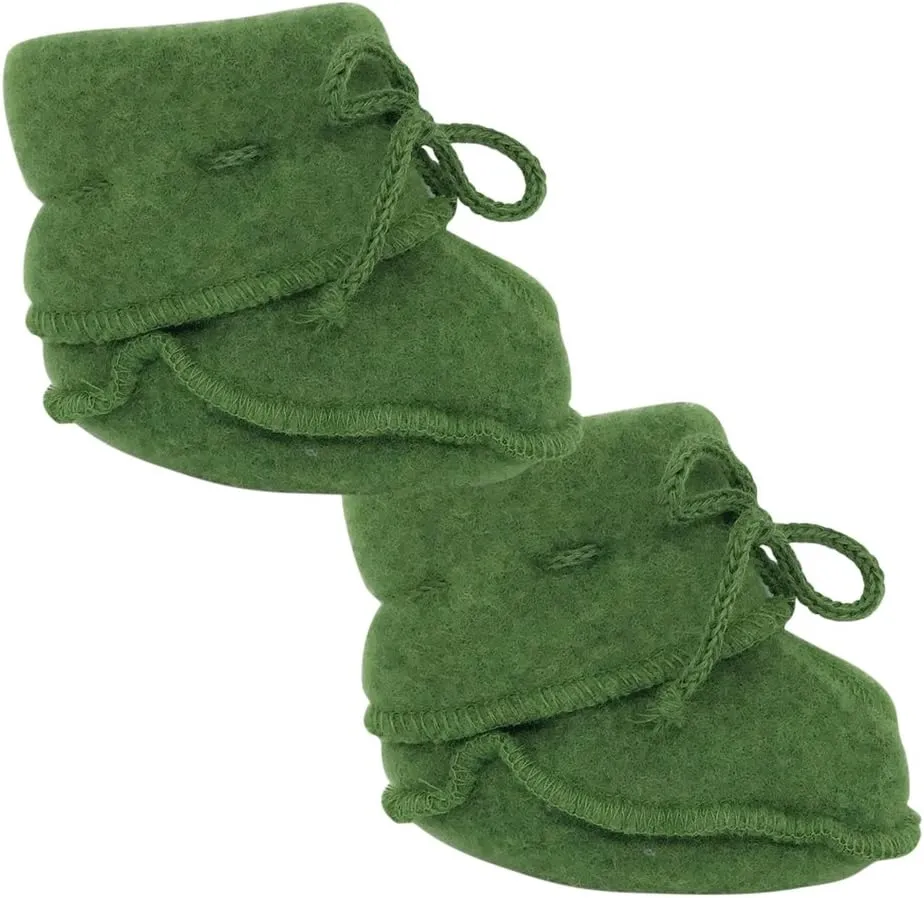 Infant Baby Warm Booties Socks with Ties, Organic Merino Wool Fleece