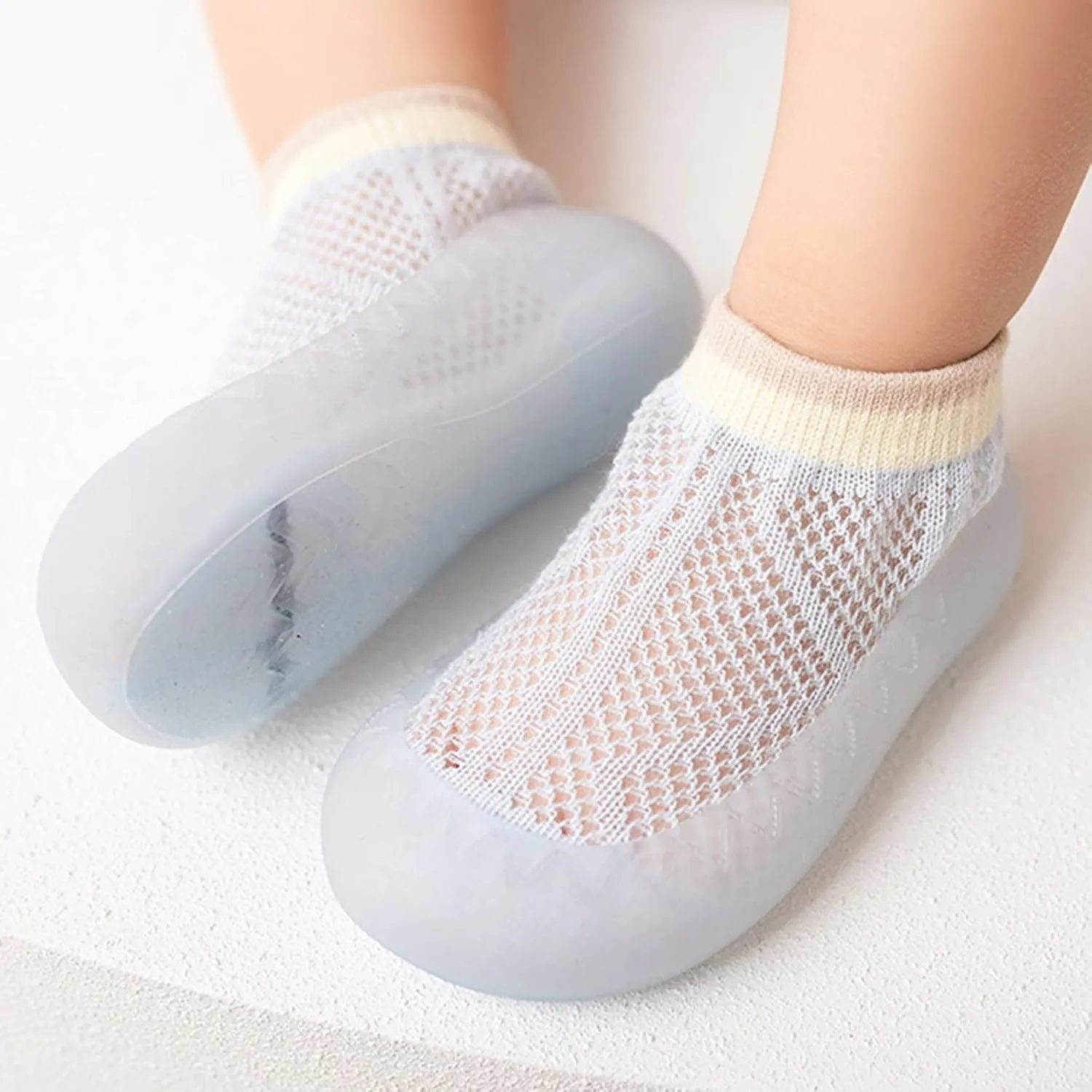 Infant Four Season Socks Shoes Sole Shoes Soft Toddler 0 to 36Months Socks Anklet Summer Solid Baby Rubber