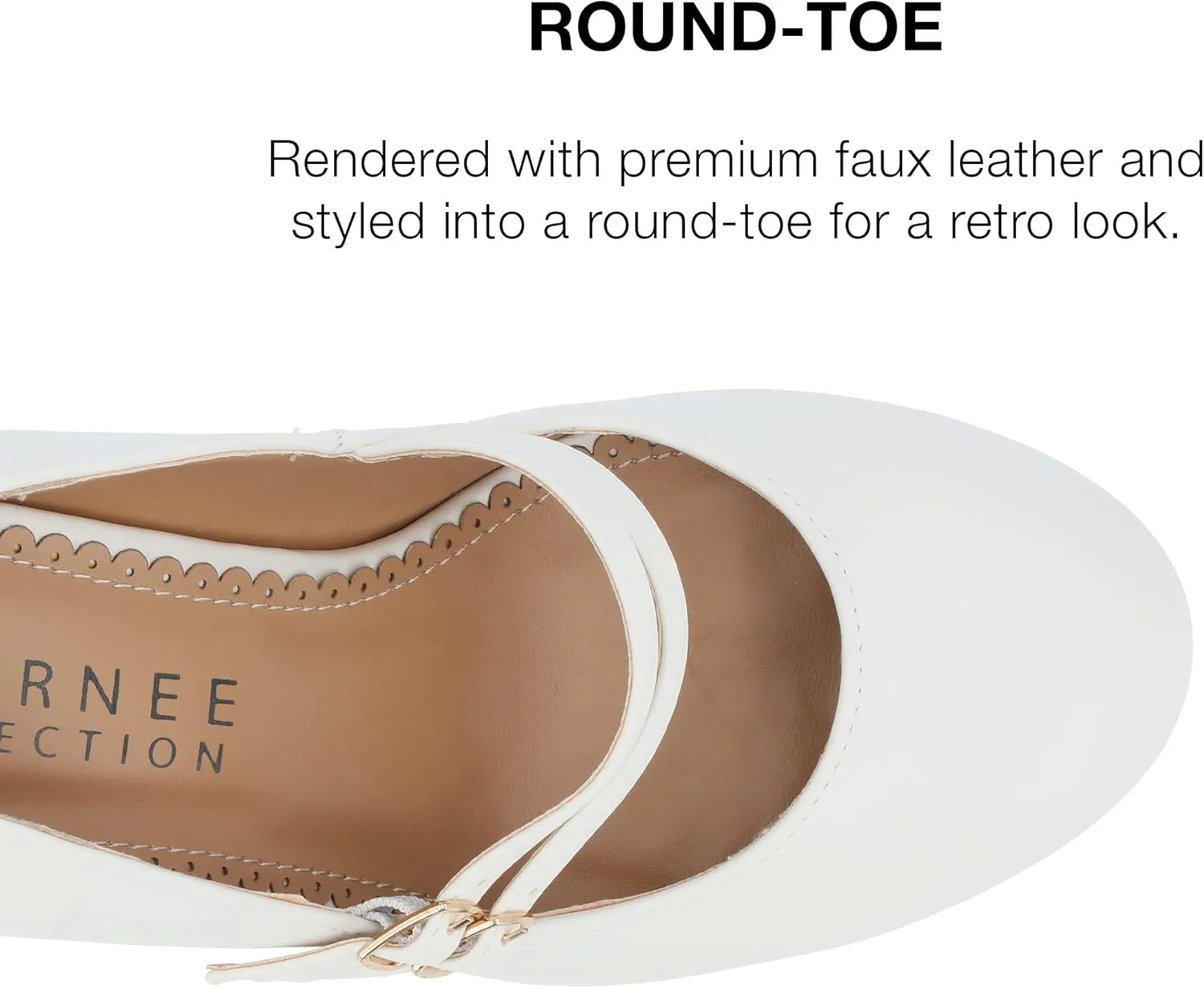 Journee Collection Womens Wendy Mary Jane Pumps Closed Round Toe Double Buckle Strap Chunky Block Heel