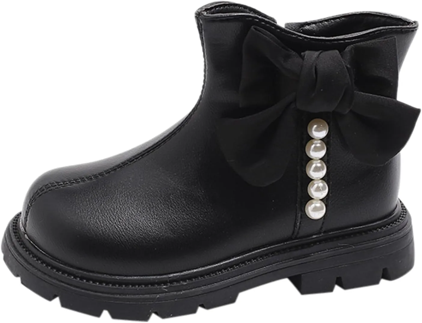 Kids Girls Pearl Bowknot Dress Boots Soft Sole Anti Slip Fashion Cute Birthday Wedding Shoes Booths for Kids