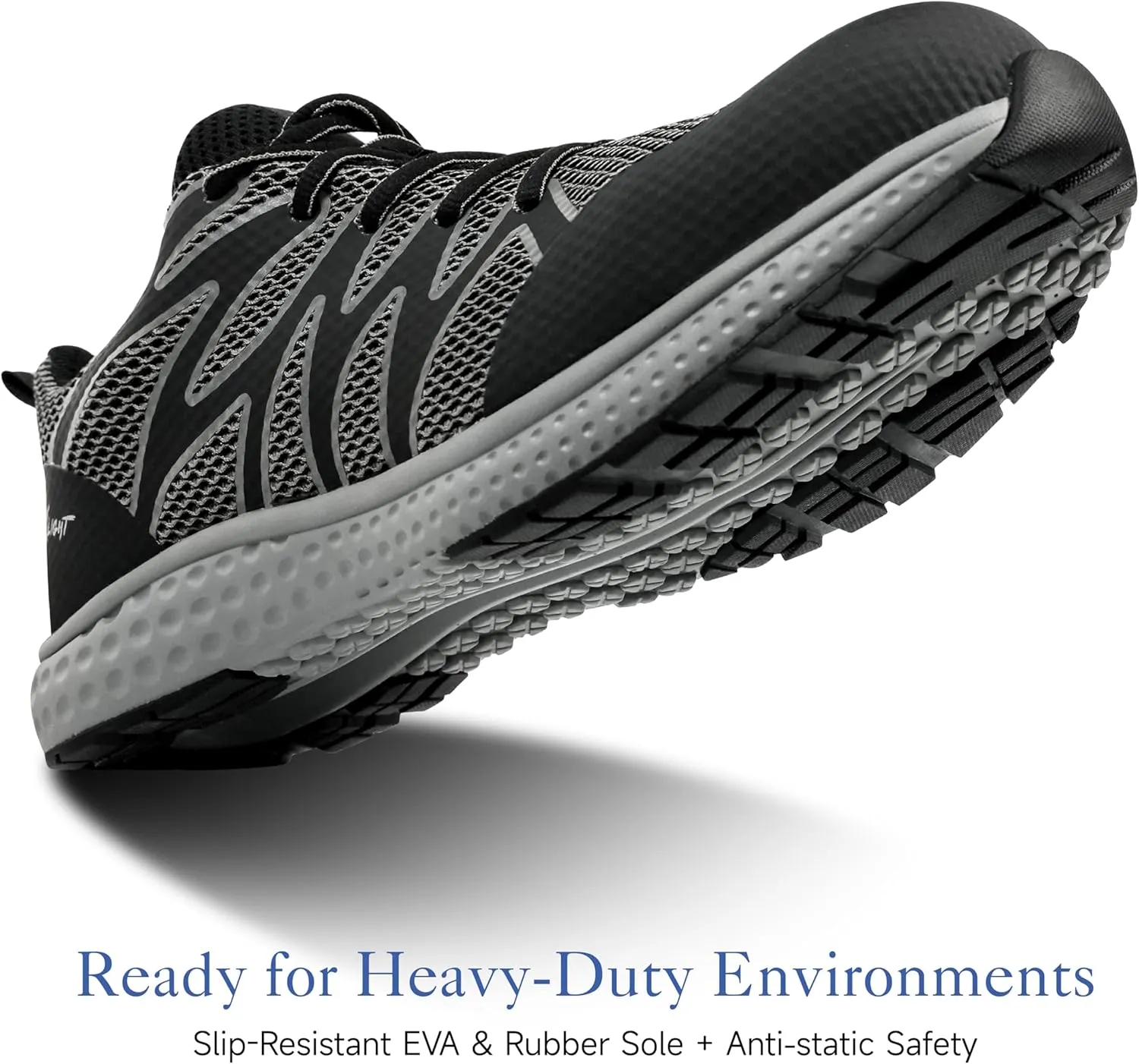 Lightweight Safety Sneakers for Men Women, Breathable Composite Toe Work Shoes, Anti-Puncture Kevlar Midsole, Slip Resistant, Cushioned Sole, Reflective, for Warehouse and Construction Use