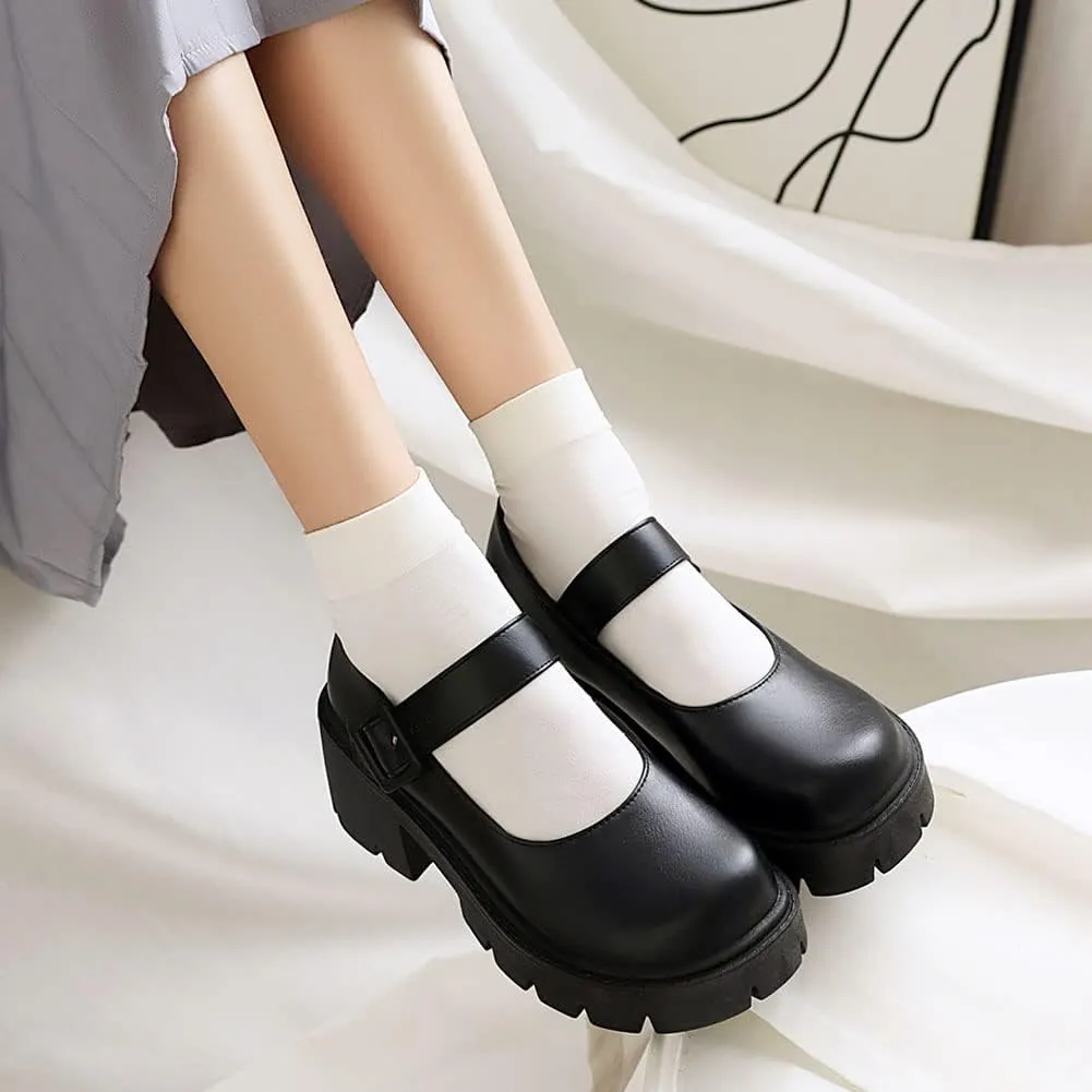 Mary Jane Platform Shoes for Women Wedges Lolita Shoes School Shoes