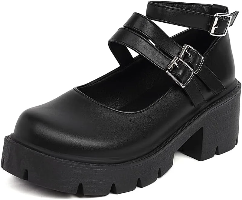 Mary Jane Platform Shoes for Women Wedges Lolita Shoes School Shoes