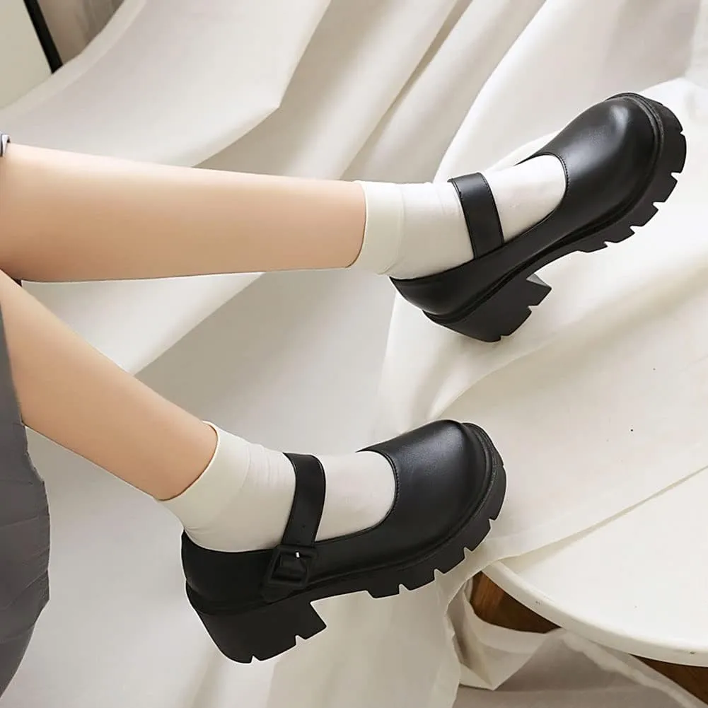 Mary Jane Platform Shoes for Women Wedges Lolita Shoes School Shoes