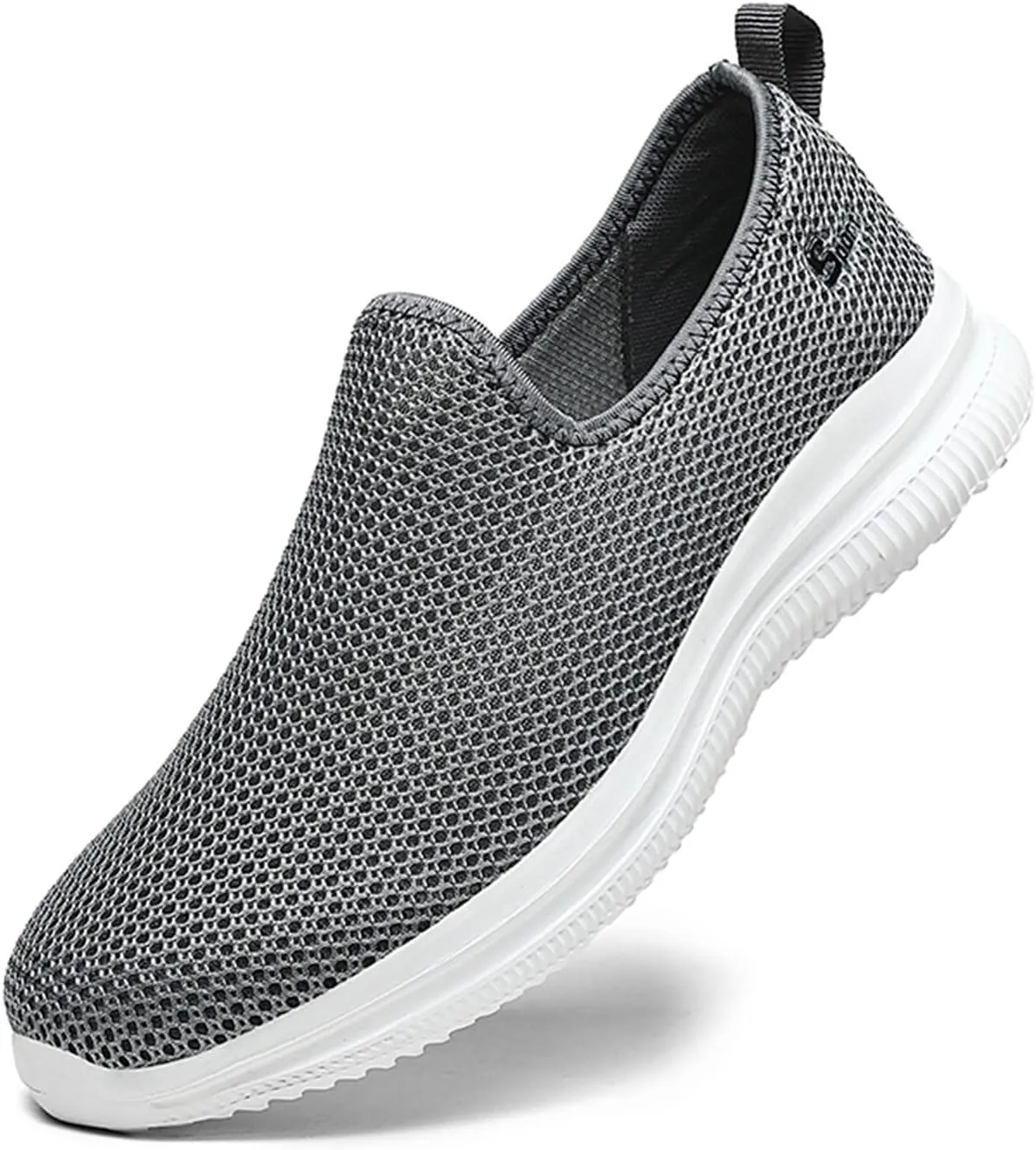 Men Slip on Walking Shoes Comfy Knitted Memory Foam Breathable Mesh Fashion Sneakers Non Slip Arch Support Cushioning Workout Tennis Shoes Wide Width