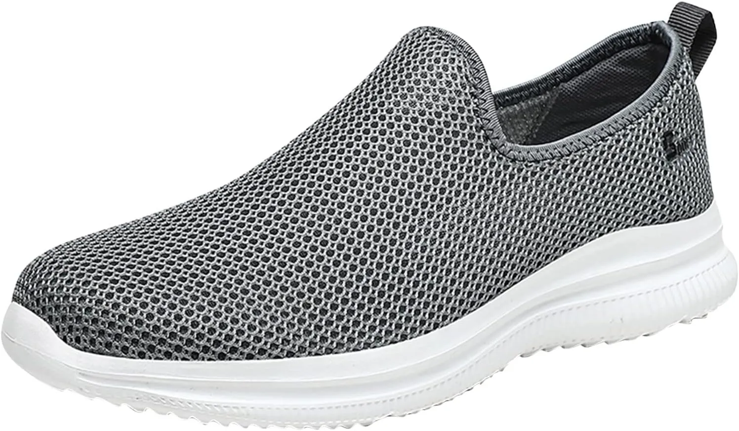 Men Slip on Walking Shoes Comfy Knitted Memory Foam Breathable Mesh Fashion Sneakers Non Slip Arch Support Cushioning Workout Tennis Shoes Wide Width