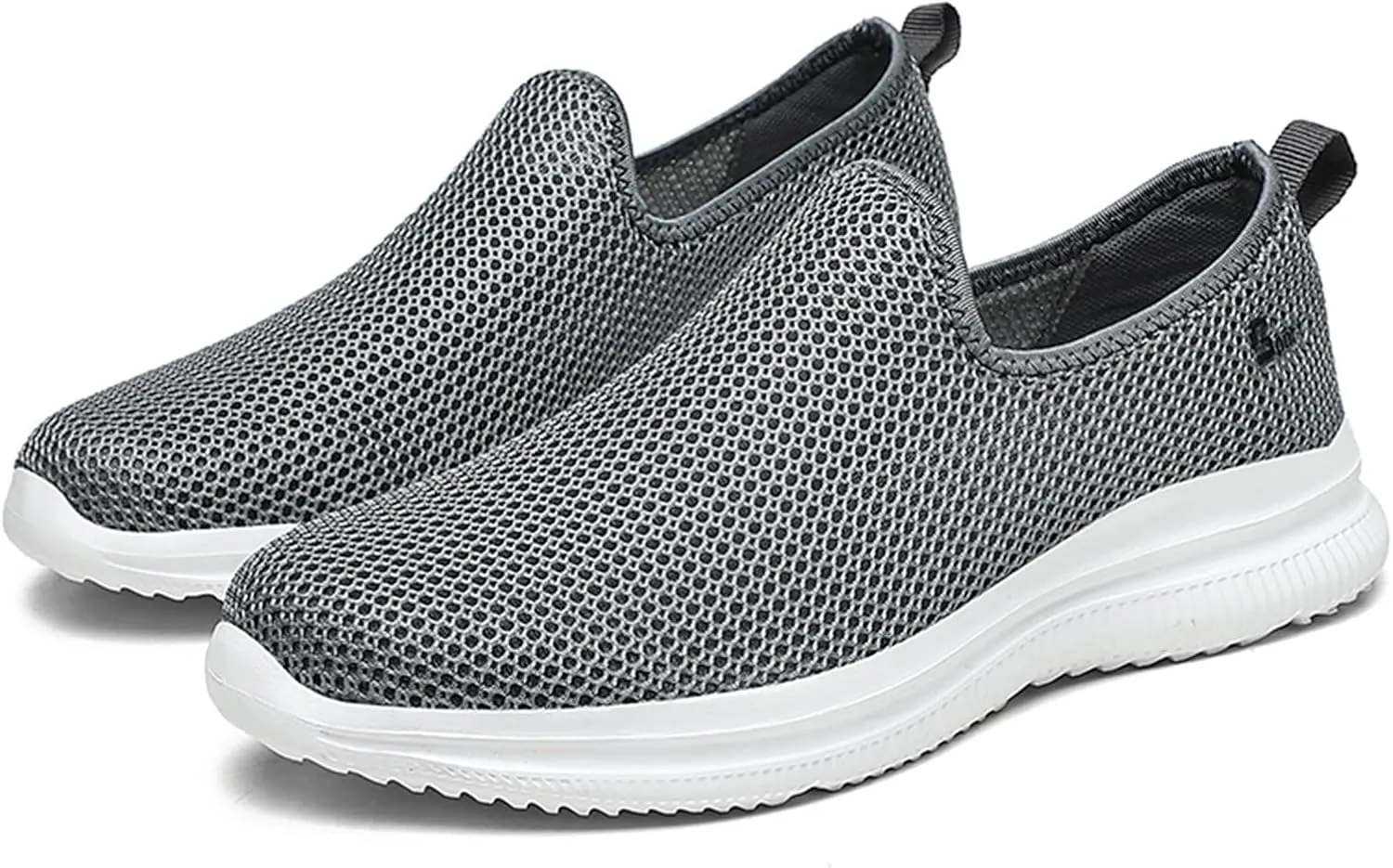 Men Slip on Walking Shoes Comfy Knitted Memory Foam Breathable Mesh Fashion Sneakers Non Slip Arch Support Cushioning Workout Tennis Shoes Wide Width
