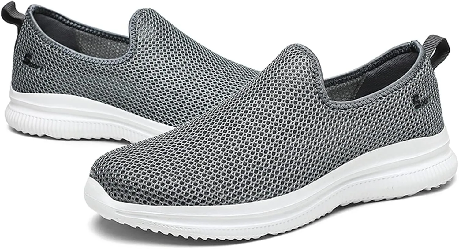 Men Slip on Walking Shoes Comfy Knitted Memory Foam Breathable Mesh Fashion Sneakers Non Slip Arch Support Cushioning Workout Tennis Shoes Wide Width