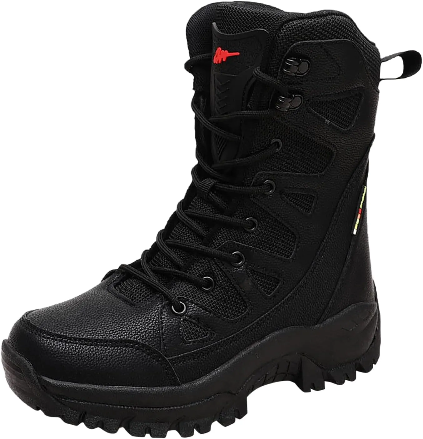 Men's Snow Boots Warm Fur Lined Mid Calf Winter Boots Lace Up Water Resistant Anti Slip Outdoor Lightweight Casual Climbing Shoes Hiking Shoes Work Trekking Boot