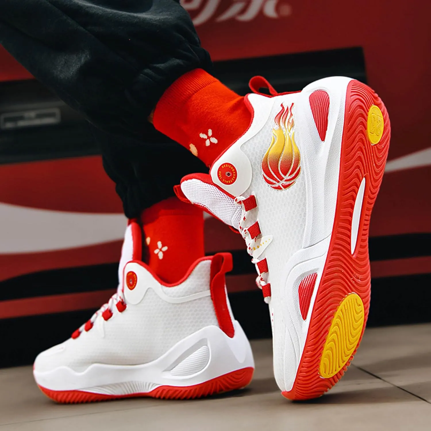 Men's Women's High Top Graffiti Anti Slip Training Basketball Shoes, Arch Support Casual Breathable Sports Running Shoes, Fitness Cushioning Walking Jogging Shoes