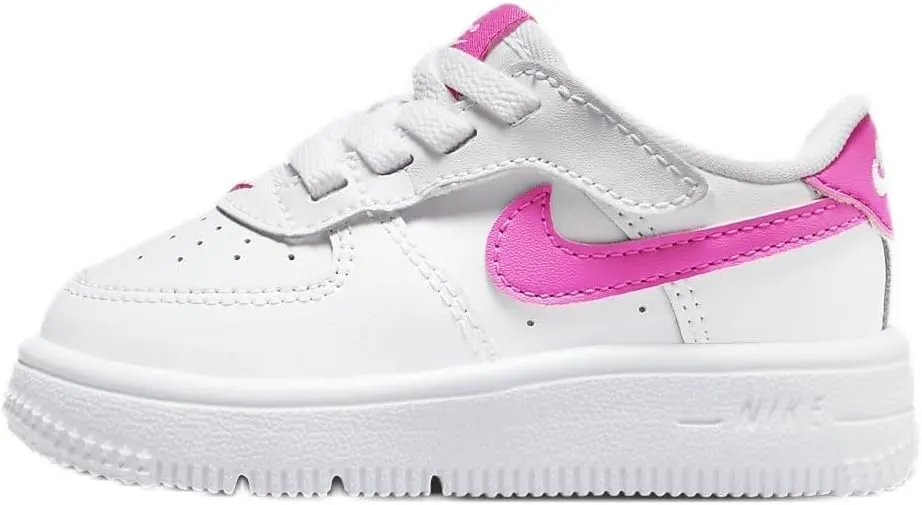Nike Force 1 Low EasyOn Baby/Toddler Shoes (FN0236-102, White/Laser Fuchsia) Size 4