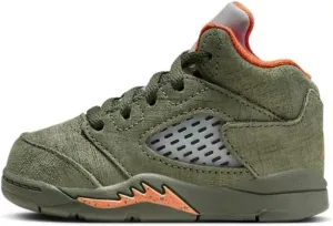 NIKE Toddler Air Jordan 5 Retro 'Olive' Army Olive/Solar Orange (440890 308) TD - Size 7c