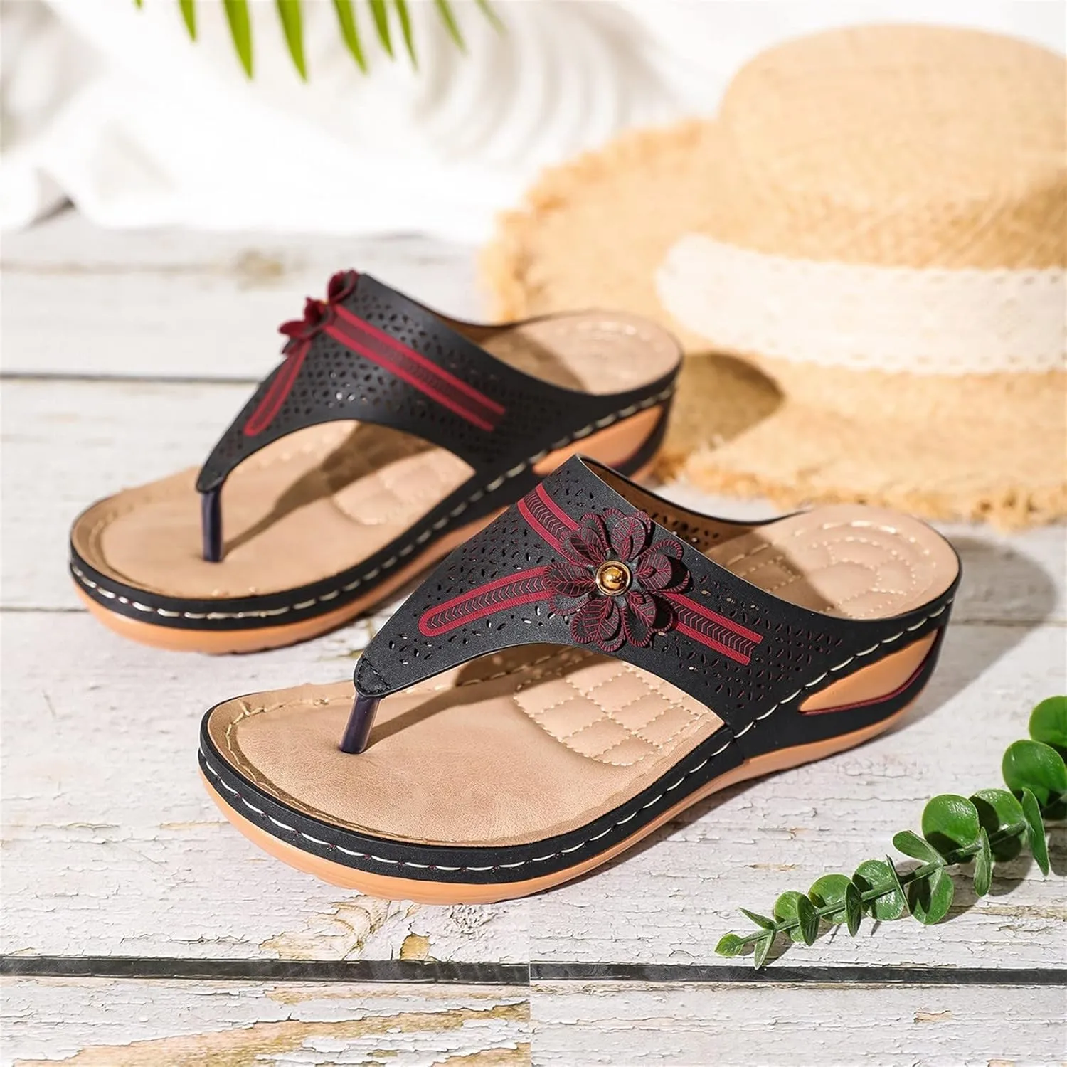 Orthopedic Dressy Womens Wedge Sandals Summer Women Ladies Sandals Strap Flat Ankle Roman Casual Shoes Beach Sandals for Woman Ladies Black Sandals Orthopedic Sneakers for Women Sandals Women Black