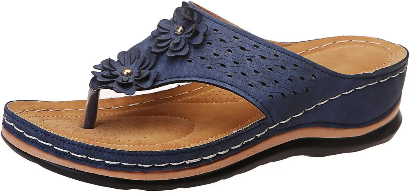 Orthopedic Sandals for Women Arch Support Sandals Women's Orthotic Sandals Flip Flops Comfy Wedge Walking Slippers