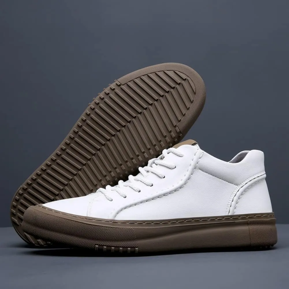 Outdoor Sport Sneakers for Men Leather Upper Lace Up Leather Elastic Sole Casual Sneaker Tenis para Hombre Designer Skate Shoes