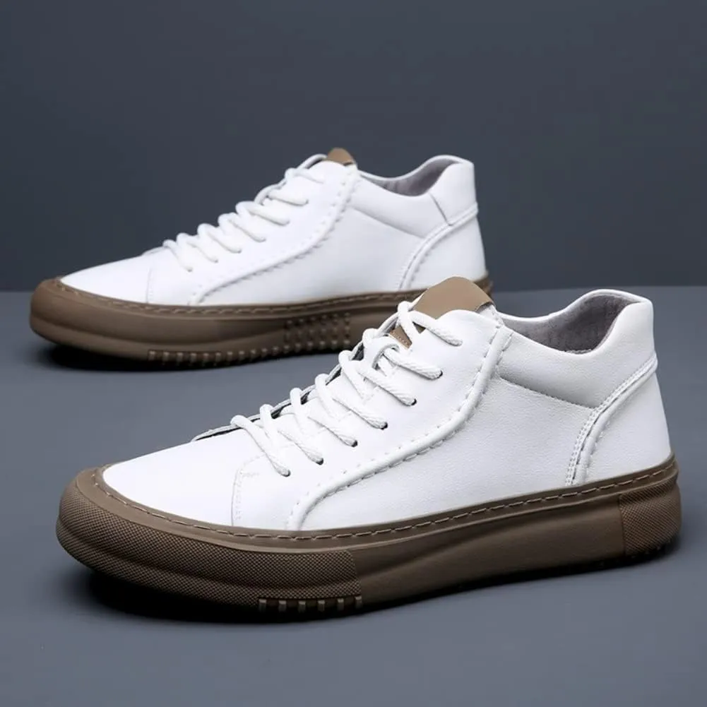 Outdoor Sport Sneakers for Men Leather Upper Lace Up Leather Elastic Sole Casual Sneaker Tenis para Hombre Designer Skate Shoes
