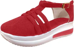Platform Fisherman Sandals for Women Arch Support Closed Toe Shoes with Strap Comfortable Walking Shoes
