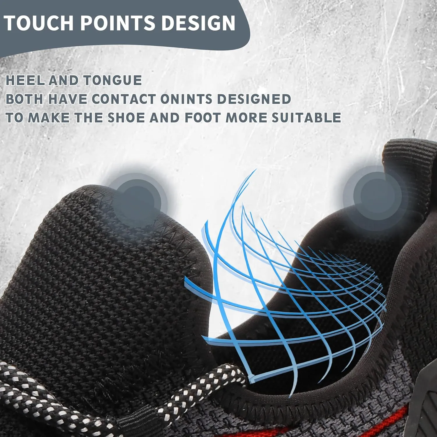 Safety Shoes Steel Toe Shoes for Men Women Breathable Safety Work Sneakers Lightweight Comfortable Proof Slip Resistant Fashion Sneakers Air Cushion Construction Industrial Shoes