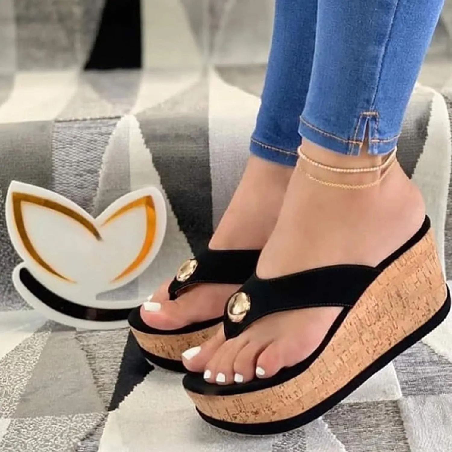 Sandals Lightweight Thong for Walking Slippers Outdoor Fashion Breathable Leisure Shoes Heel Casual Wedge Women's