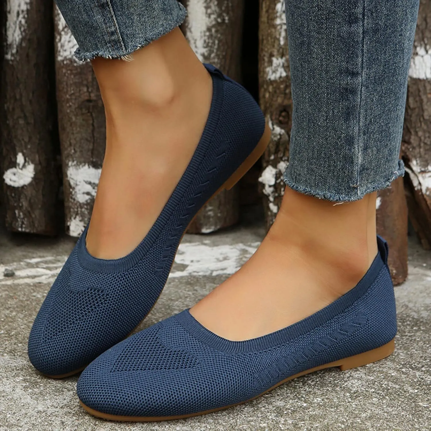 Sandals Women Summer Fashion Mesh Breathable Slip on Flat Sandals Solid Pointed Toe Closed Toe Shallow Mouth Shoes Lightweight Comfy Ladies Casual Shoes