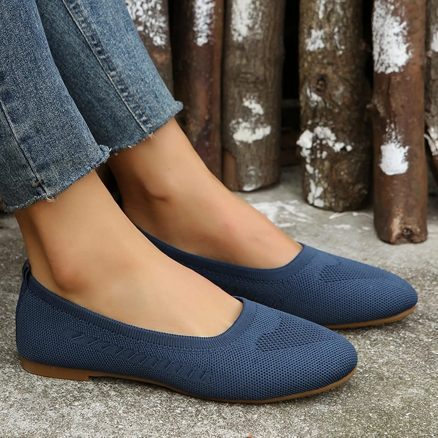 Sandals Women Summer Fashion Mesh Breathable Slip on Flat Sandals Solid Pointed Toe Closed Toe Shallow Mouth Shoes Lightweight Comfy Ladies Casual Shoes
