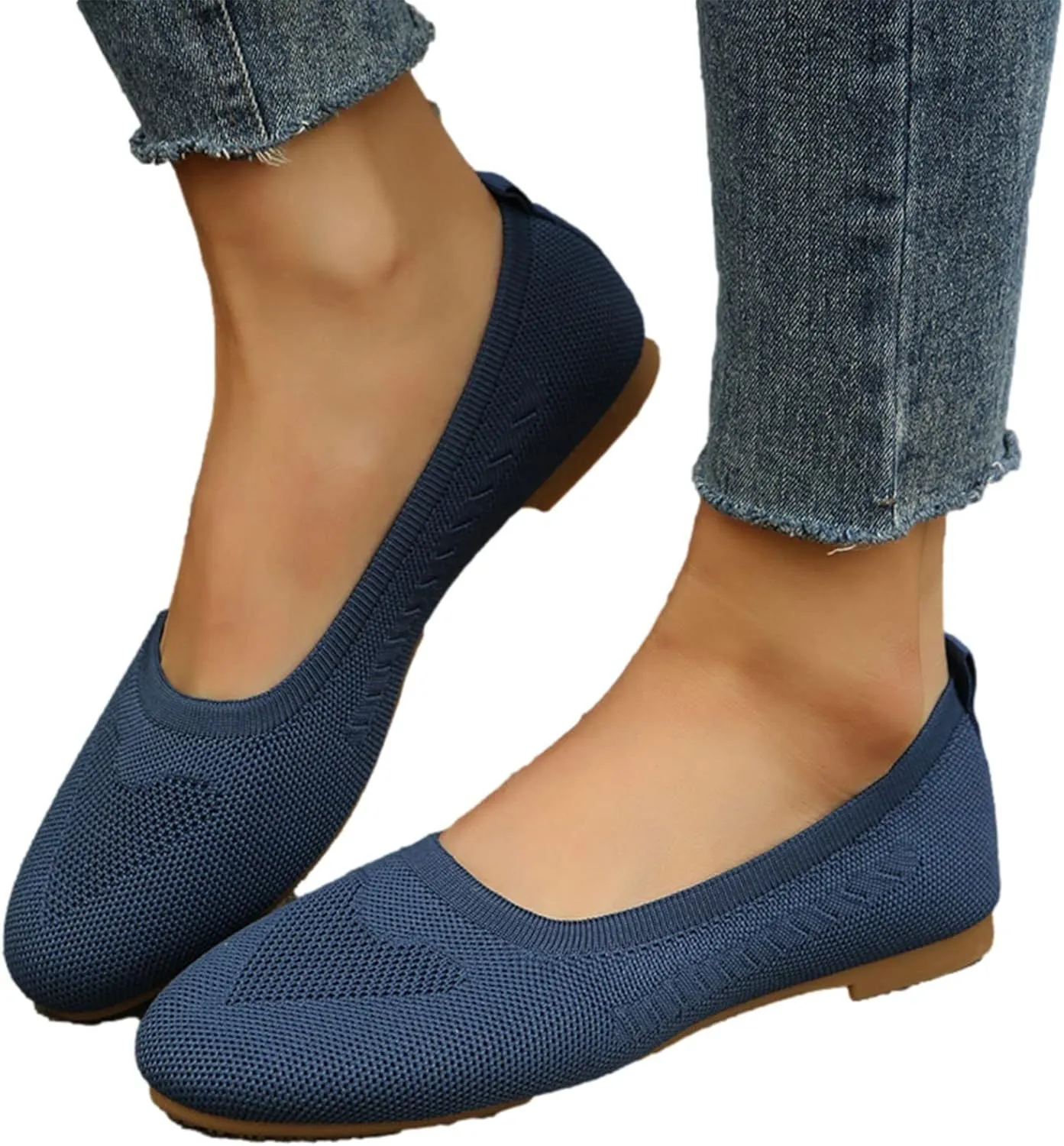 Sandals Women Summer Fashion Mesh Breathable Slip on Flat Sandals Solid Pointed Toe Closed Toe Shallow Mouth Shoes Lightweight Comfy Ladies Casual Shoes